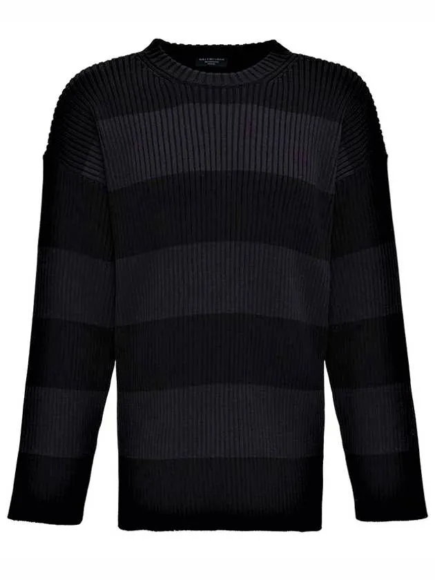 Balenciaga Back BB Logo Stripe Cotton Knit Top Black
