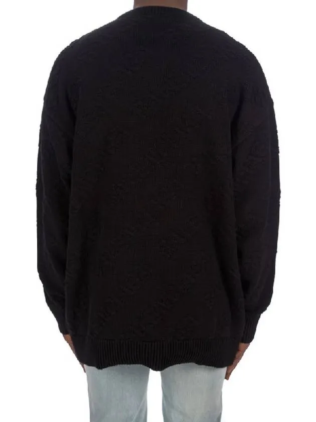 Balenciaga Logo Jacquard Cotton Knit Top Black
