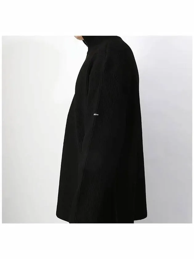 Balenciaga Oversized Zip-Up Knit Top Black