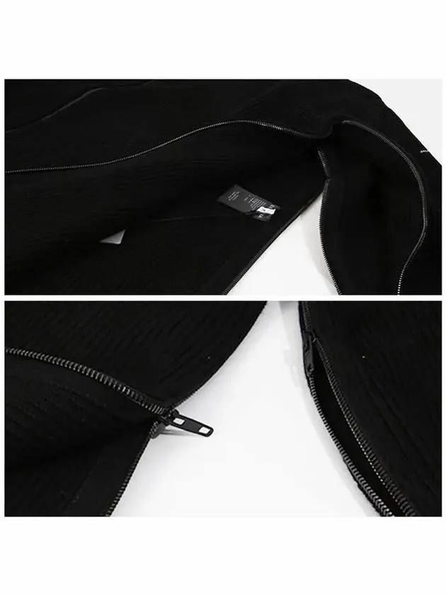Balenciaga Oversized Zip-Up Knit Top Black