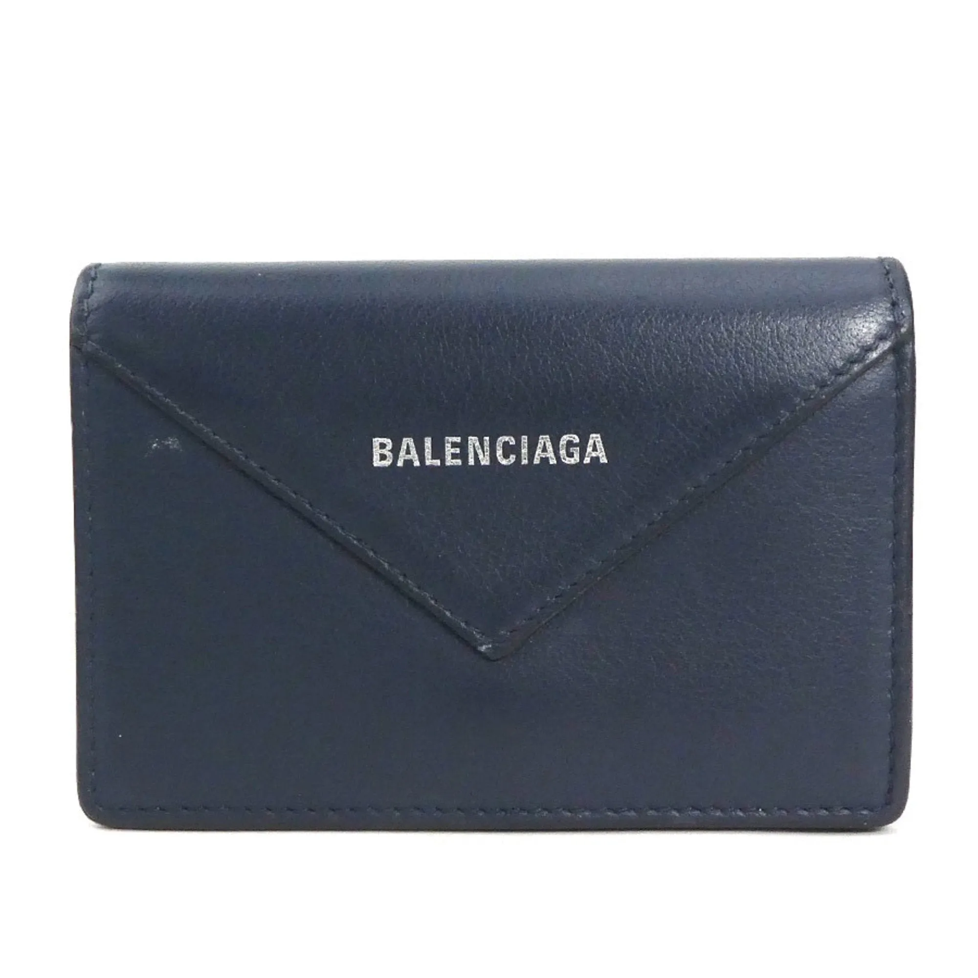 Balenciaga Papier Navy Leather Accessories