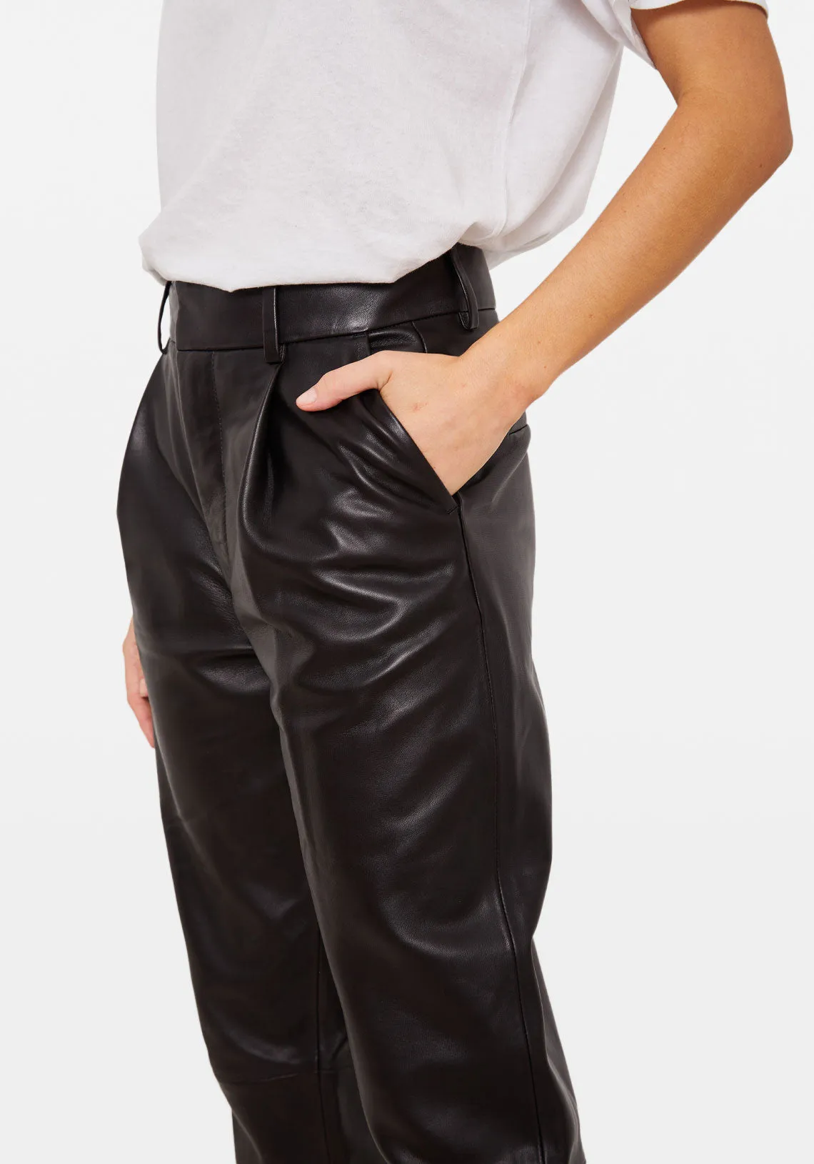 BECKY LEATHER TROUSER BLACK