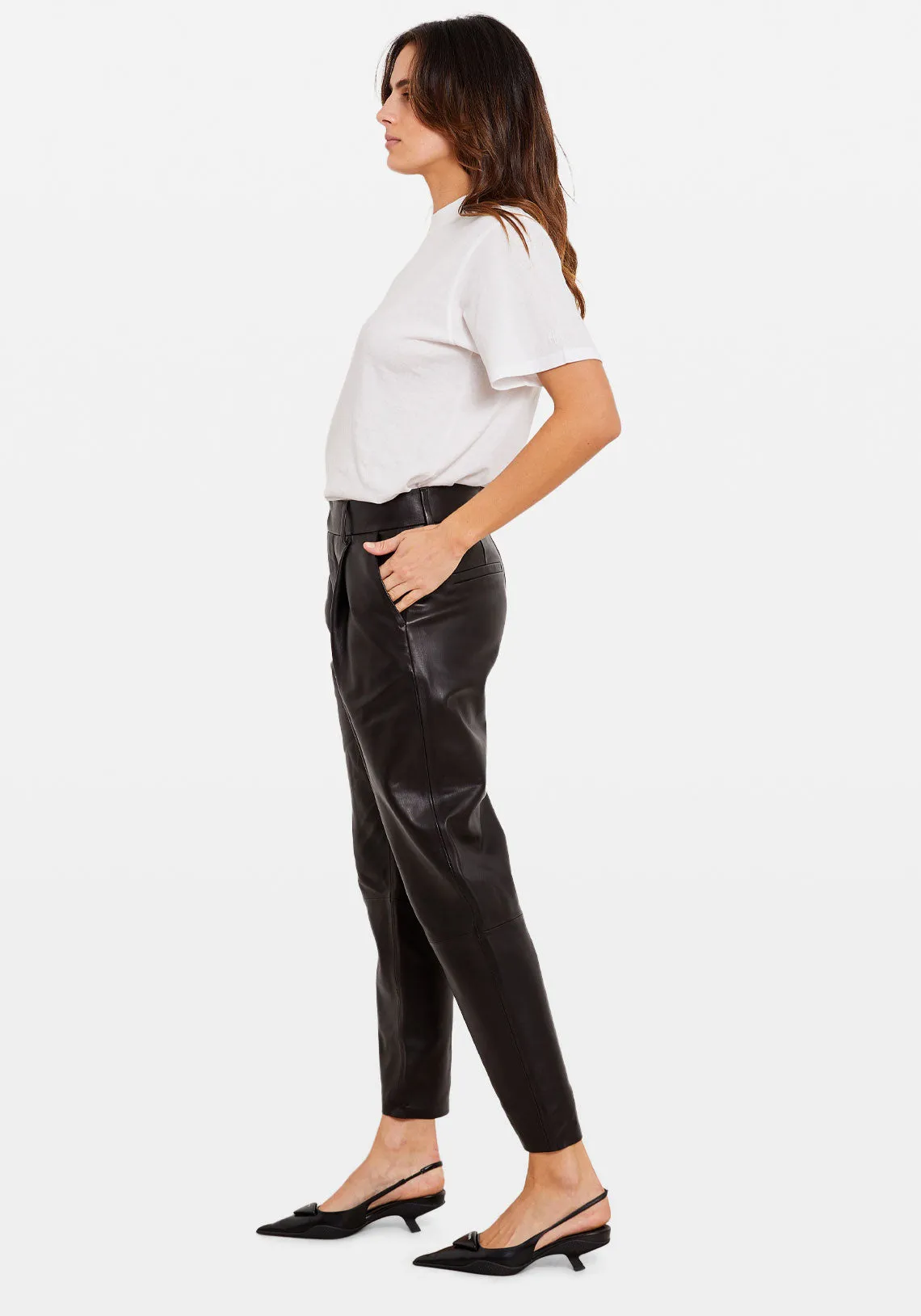BECKY LEATHER TROUSER BLACK