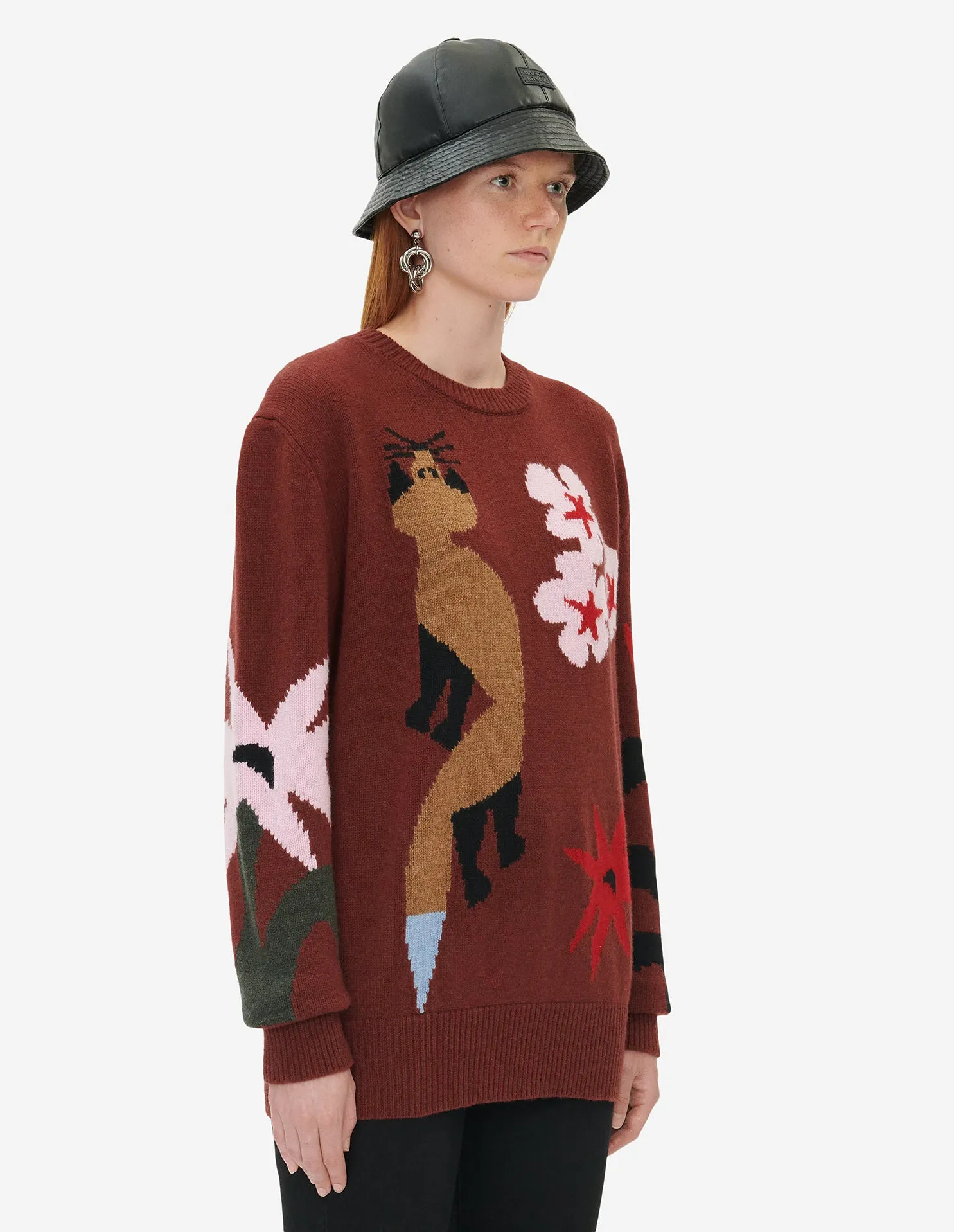 BILL REBHOLZ JACQUARD PULLOVER WINE LEES