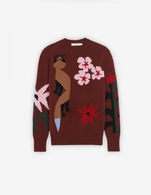 BILL REBHOLZ JACQUARD PULLOVER WINE LEES