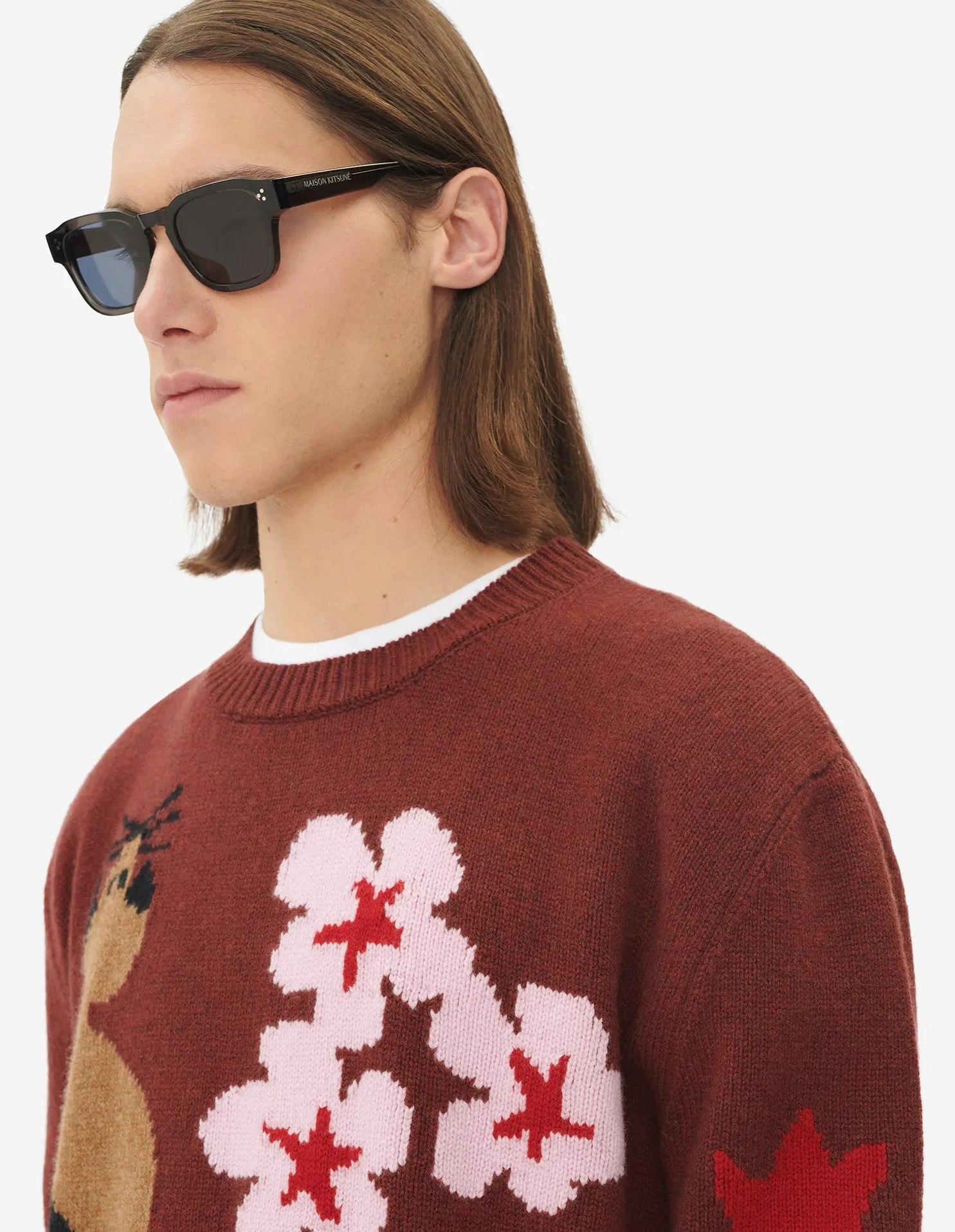 BILL REBHOLZ JACQUARD PULLOVER WINE LEES