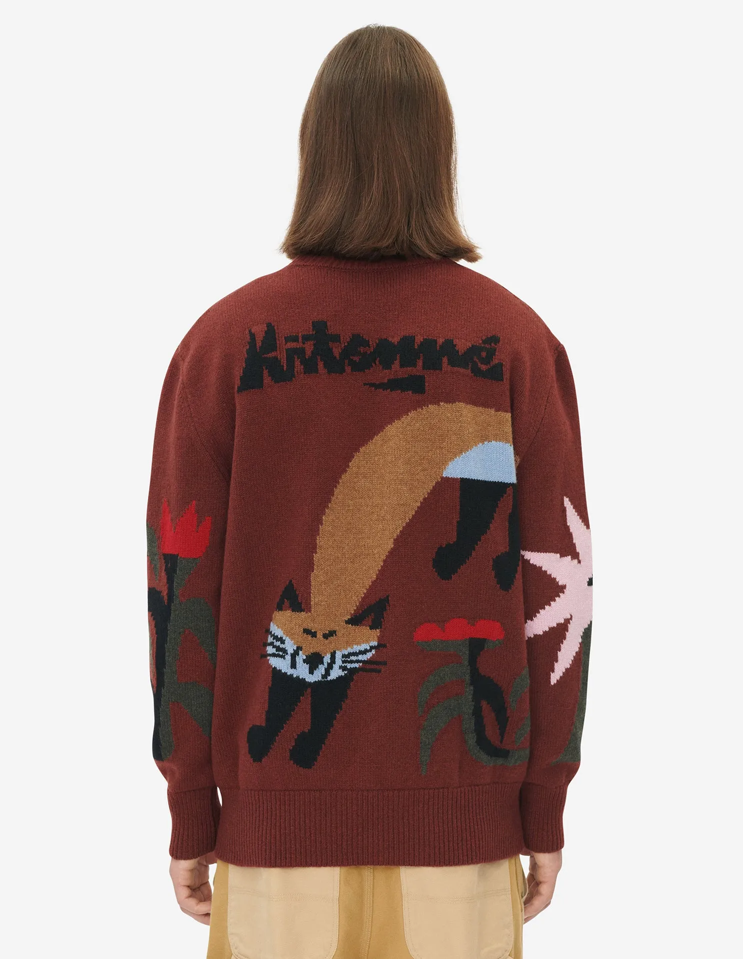 BILL REBHOLZ JACQUARD PULLOVER WINE LEES