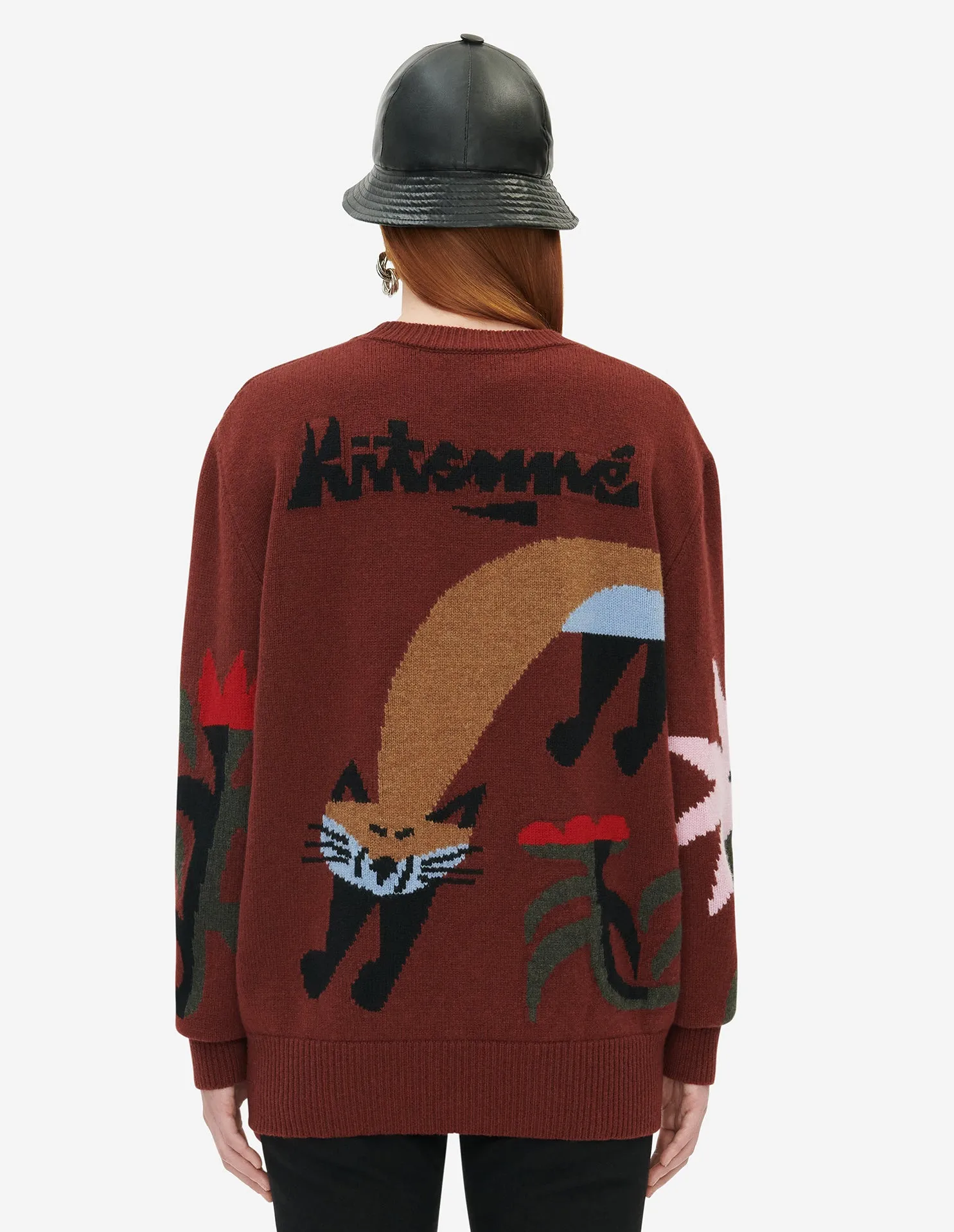 BILL REBHOLZ JACQUARD PULLOVER WINE LEES