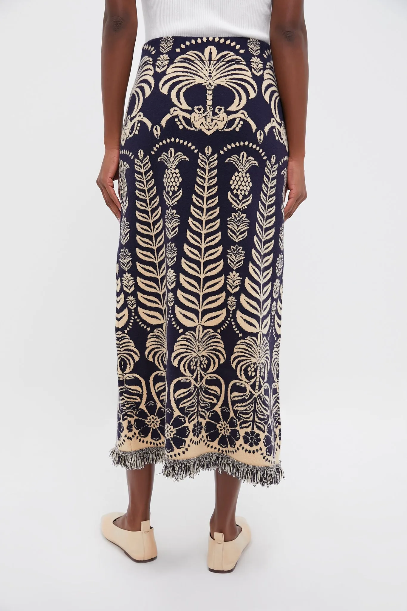 Blue Knit Ainika Tropical Splendor Skirt