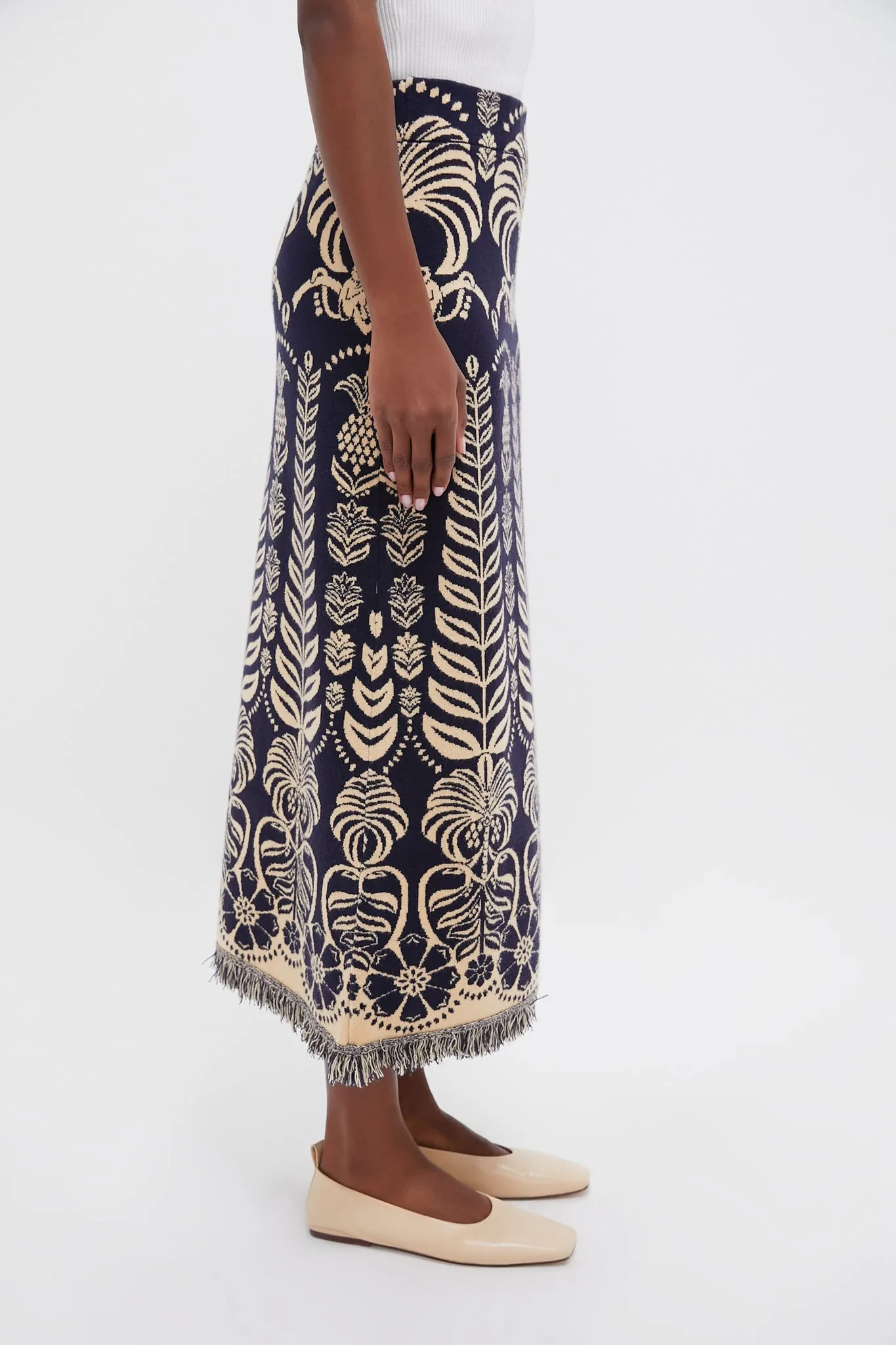 Blue Knit Ainika Tropical Splendor Skirt