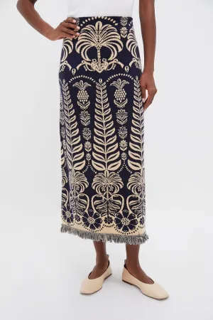 Blue Knit Ainika Tropical Splendor Skirt