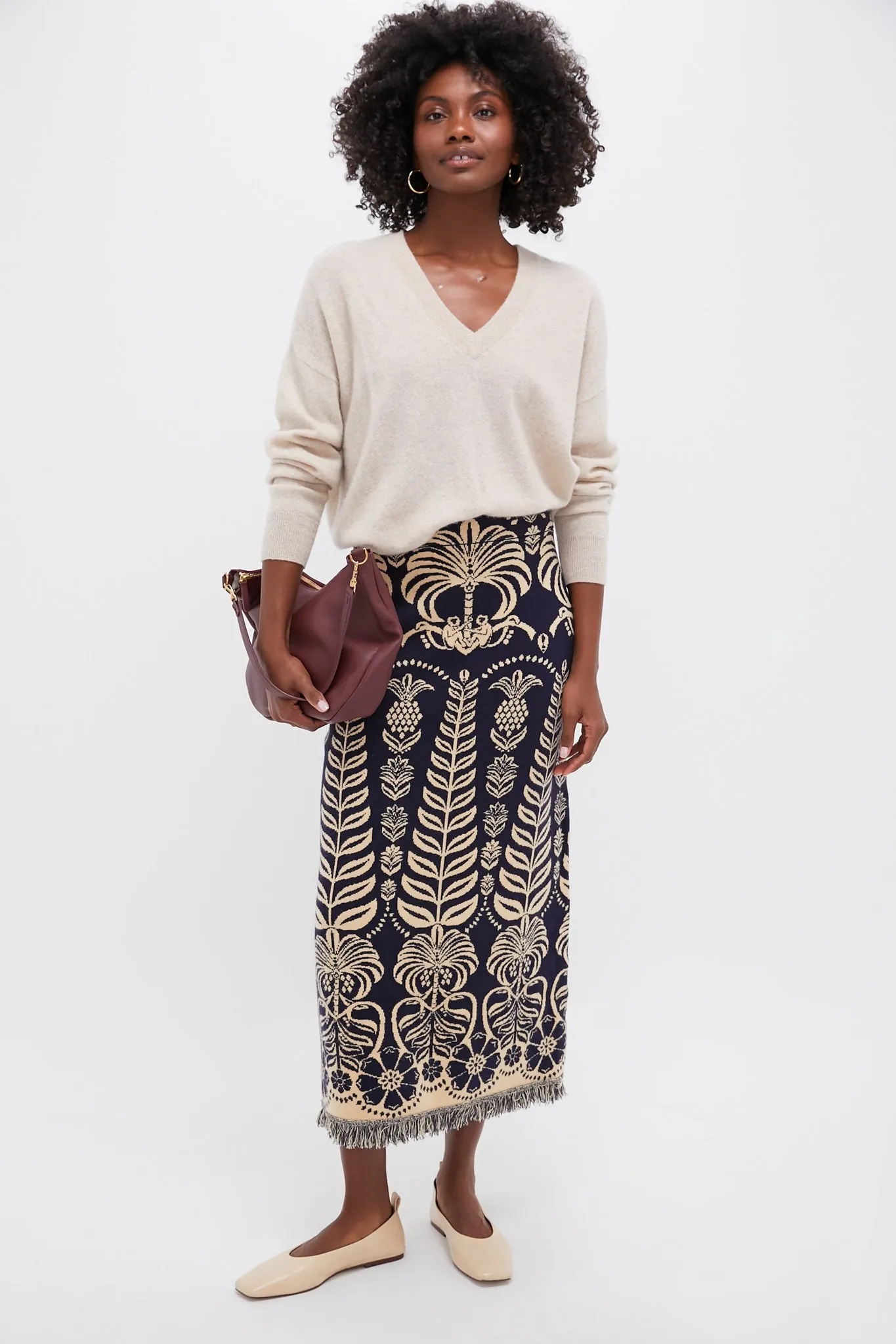 Blue Knit Ainika Tropical Splendor Skirt
