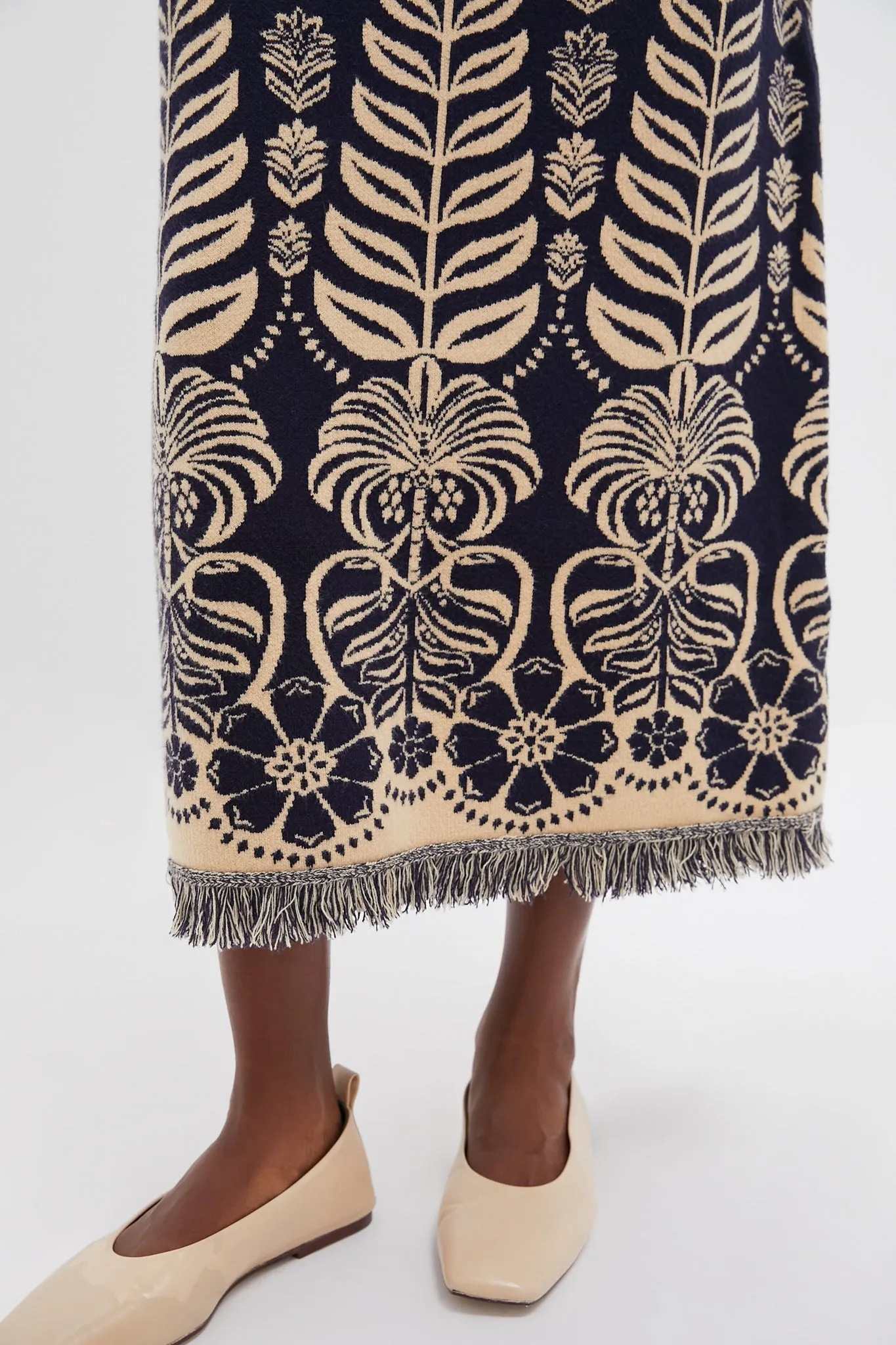 Blue Knit Ainika Tropical Splendor Skirt