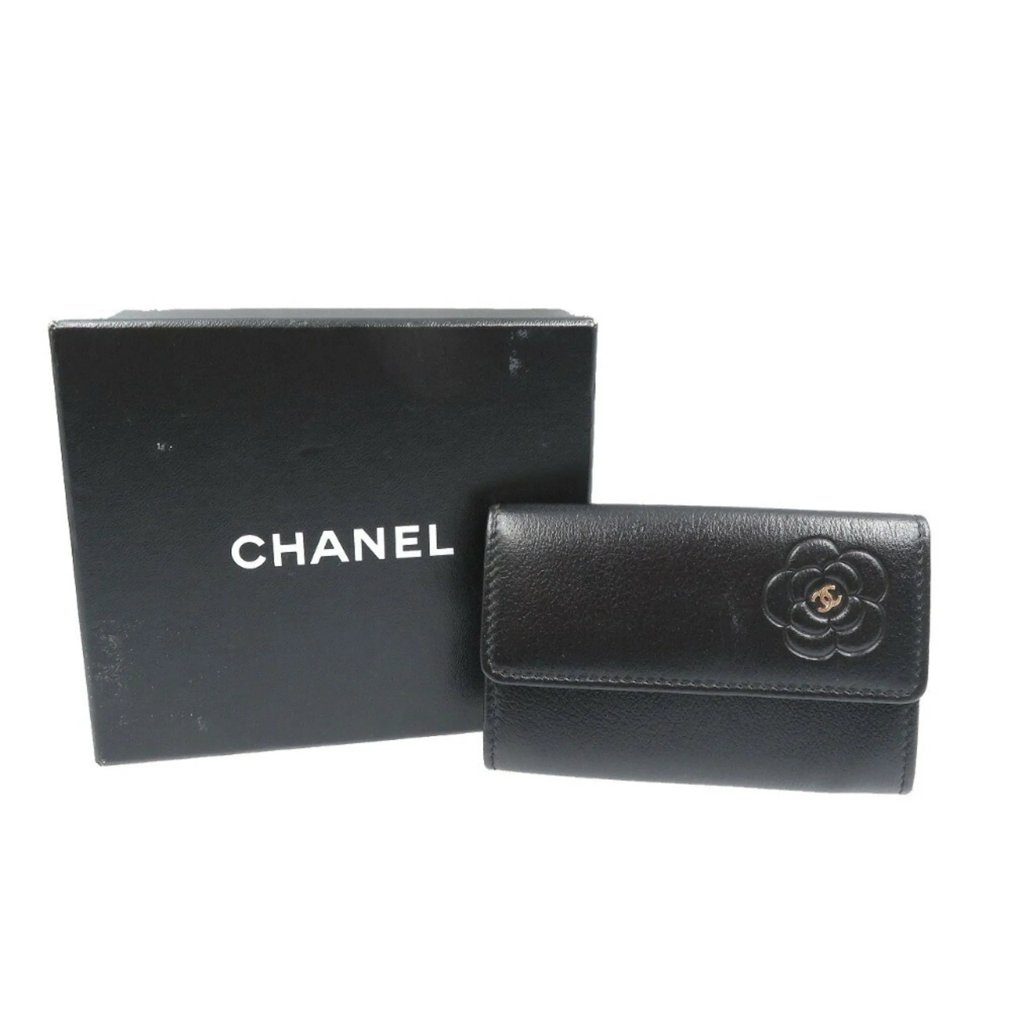 Chanel Camellia Black Leather Accessories