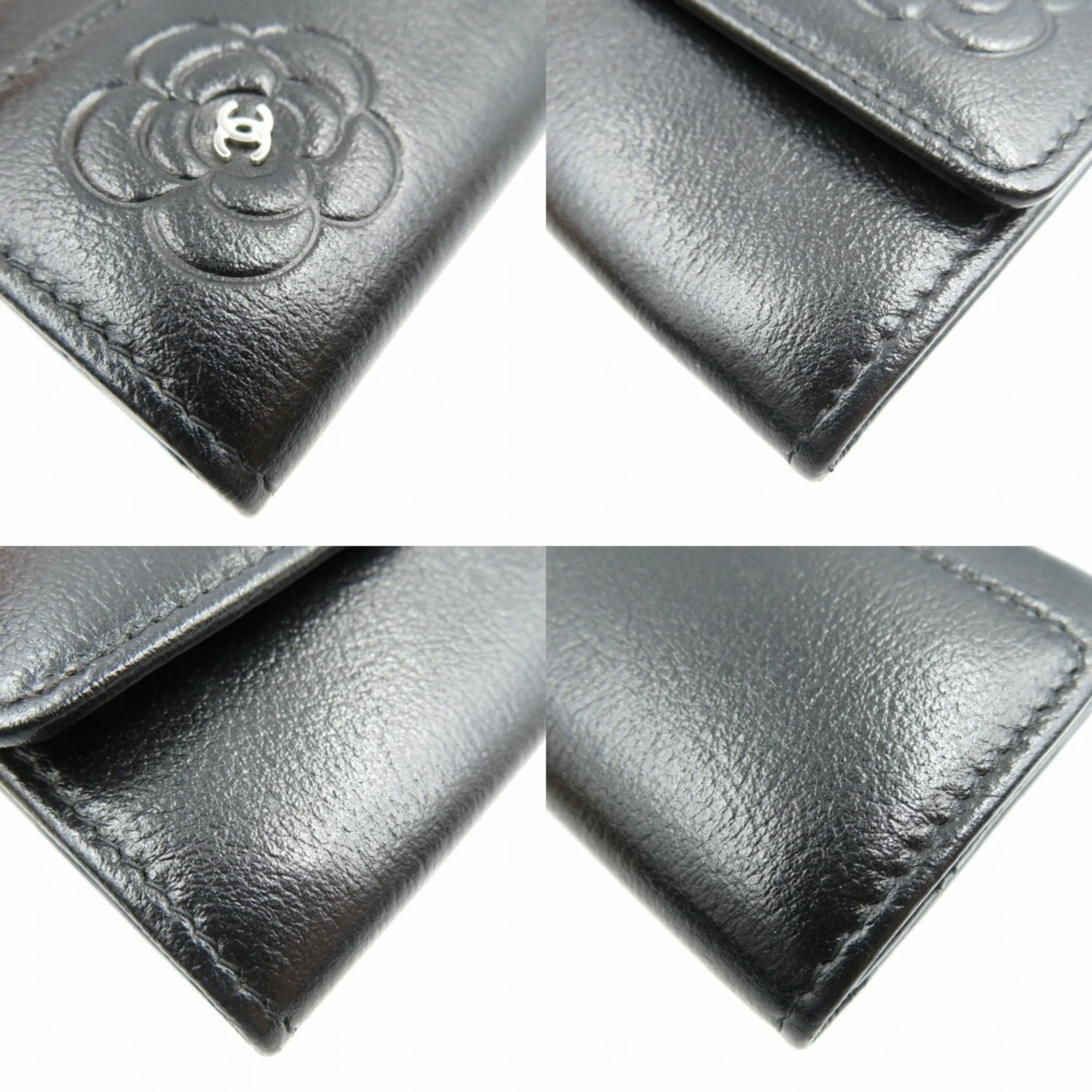 Chanel Camellia Black Leather Accessories