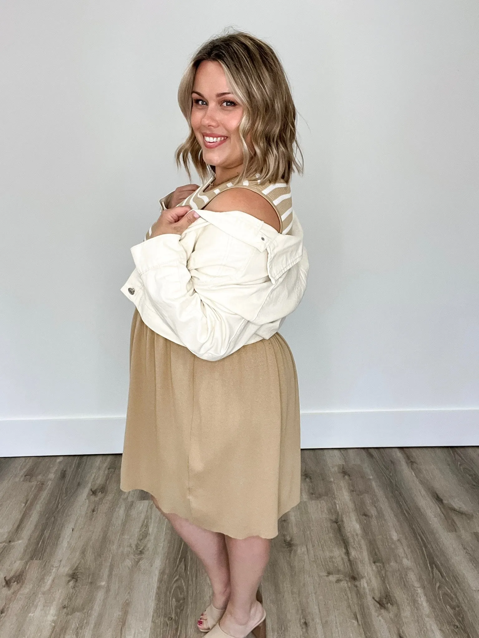 Cropped Long Sleeve Jacket - Cream