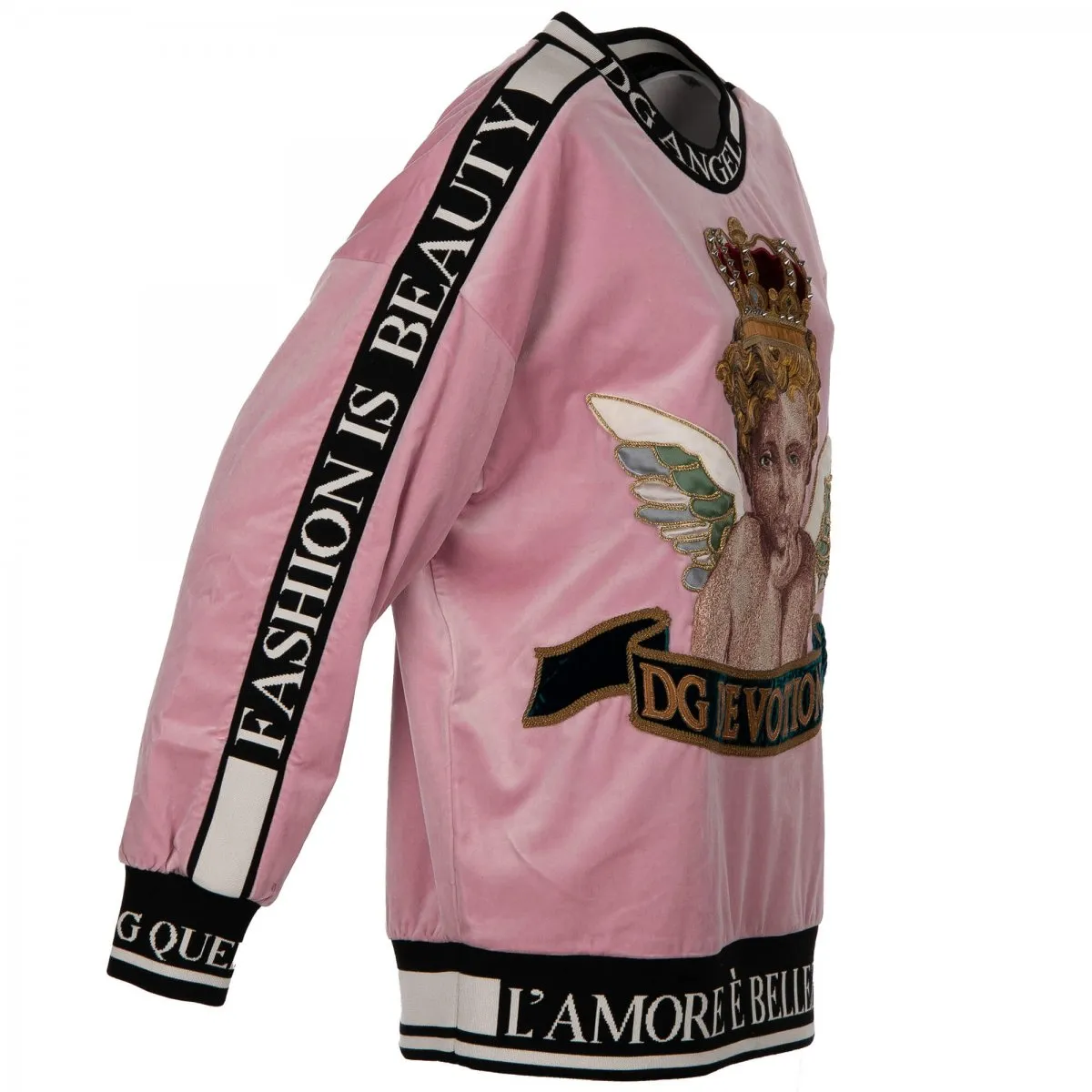 Dolce & Gabbana Pink Angel Crown Embroidery Sweater