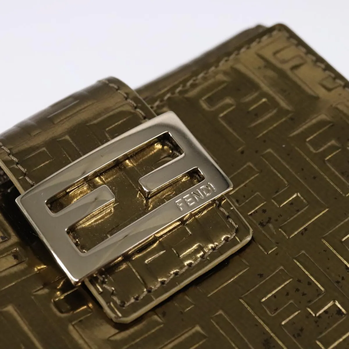 Fendi Zucchino Gold Patent Leather Accessories