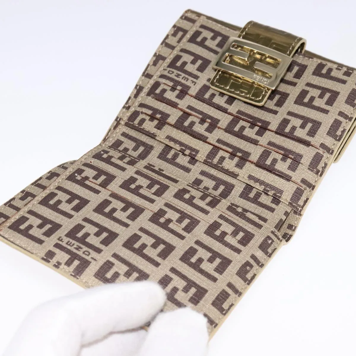Fendi Zucchino Gold Patent Leather Accessories