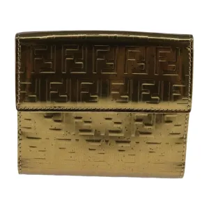Fendi Zucchino Gold Patent Leather Accessories
