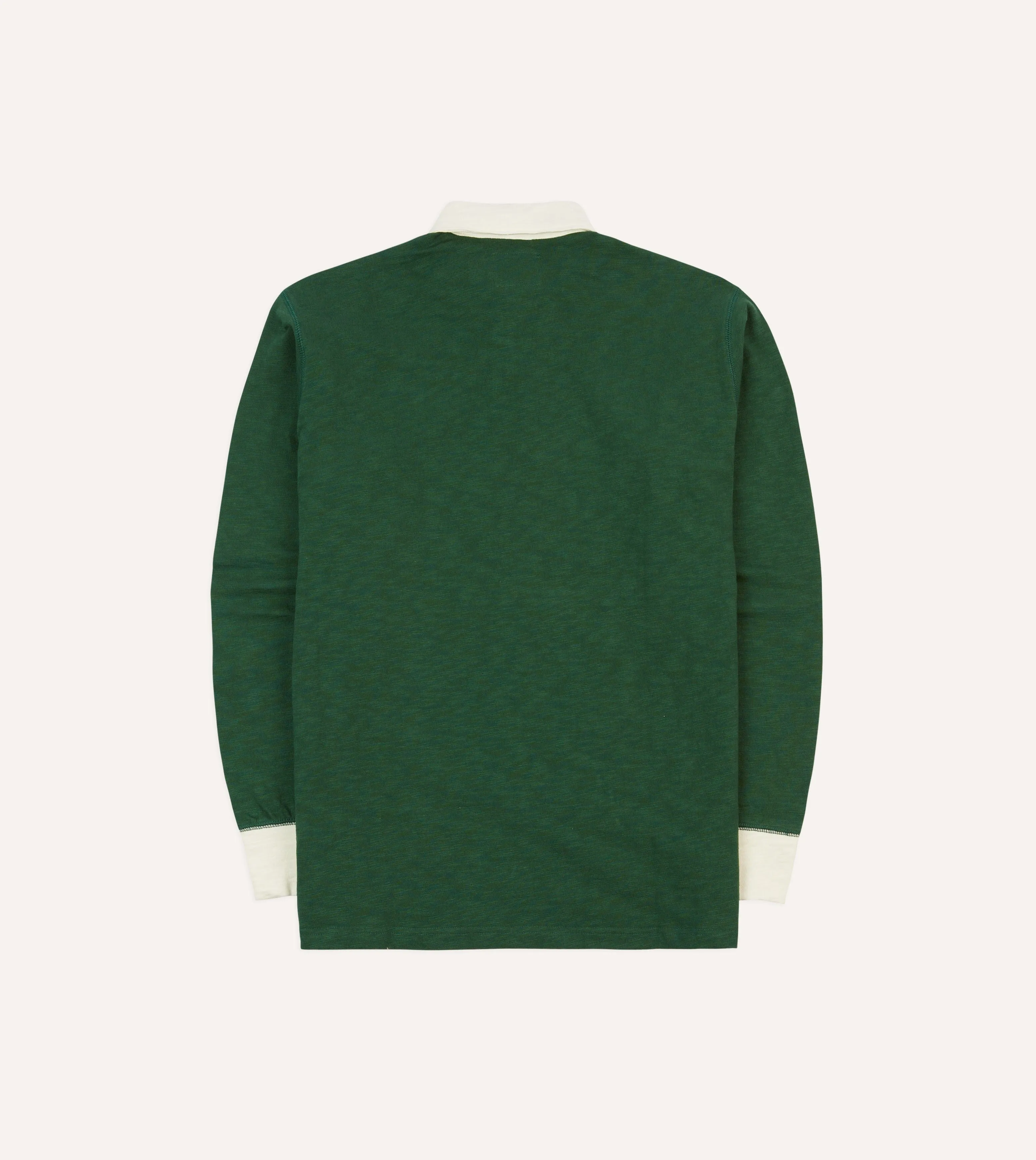 Green and Ecru Chevron Flam Cotton Rugby Shirt