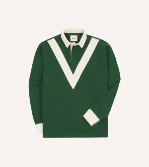 Green and Ecru Chevron Flam Cotton Rugby Shirt