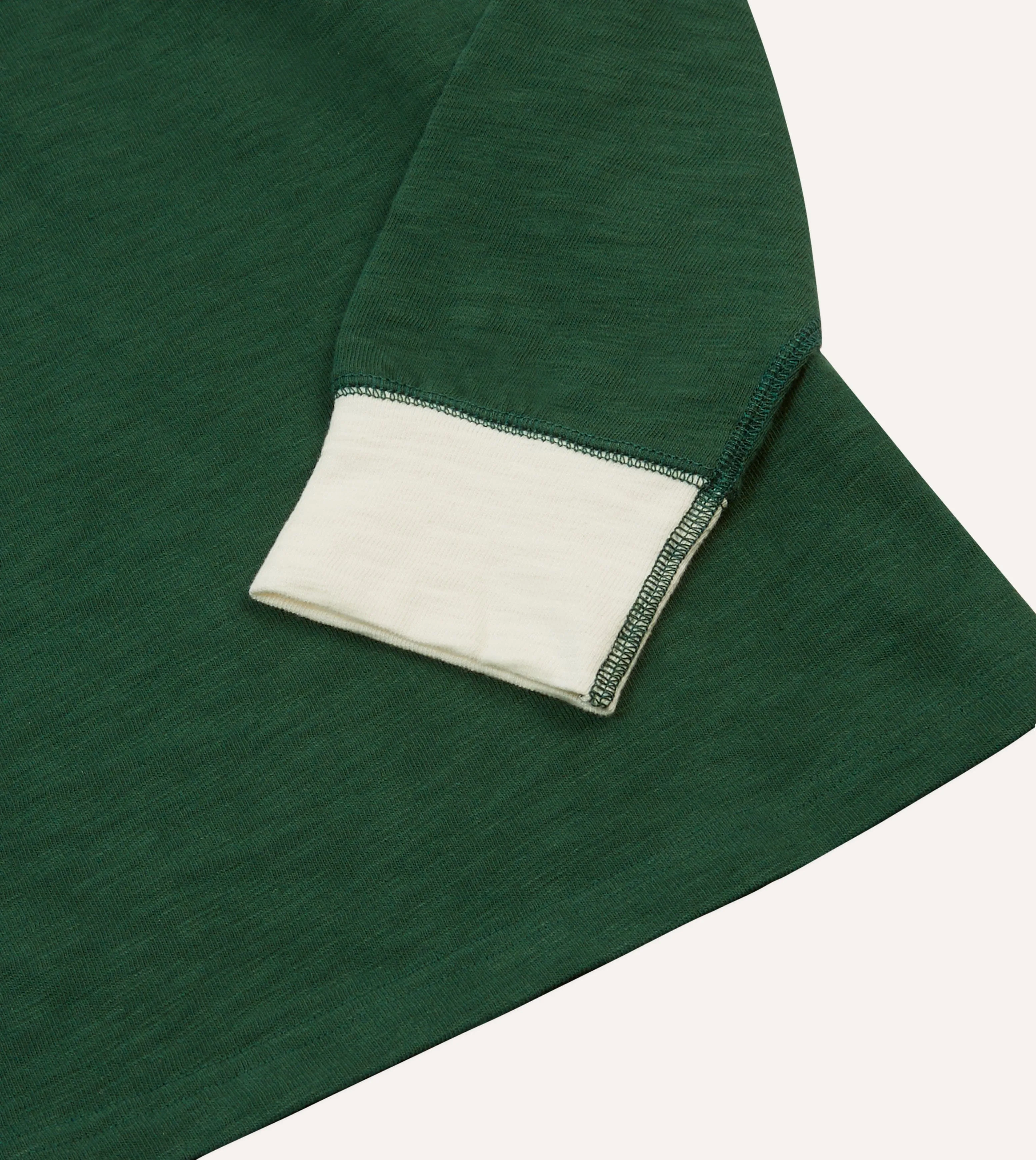 Green and Ecru Chevron Flam Cotton Rugby Shirt