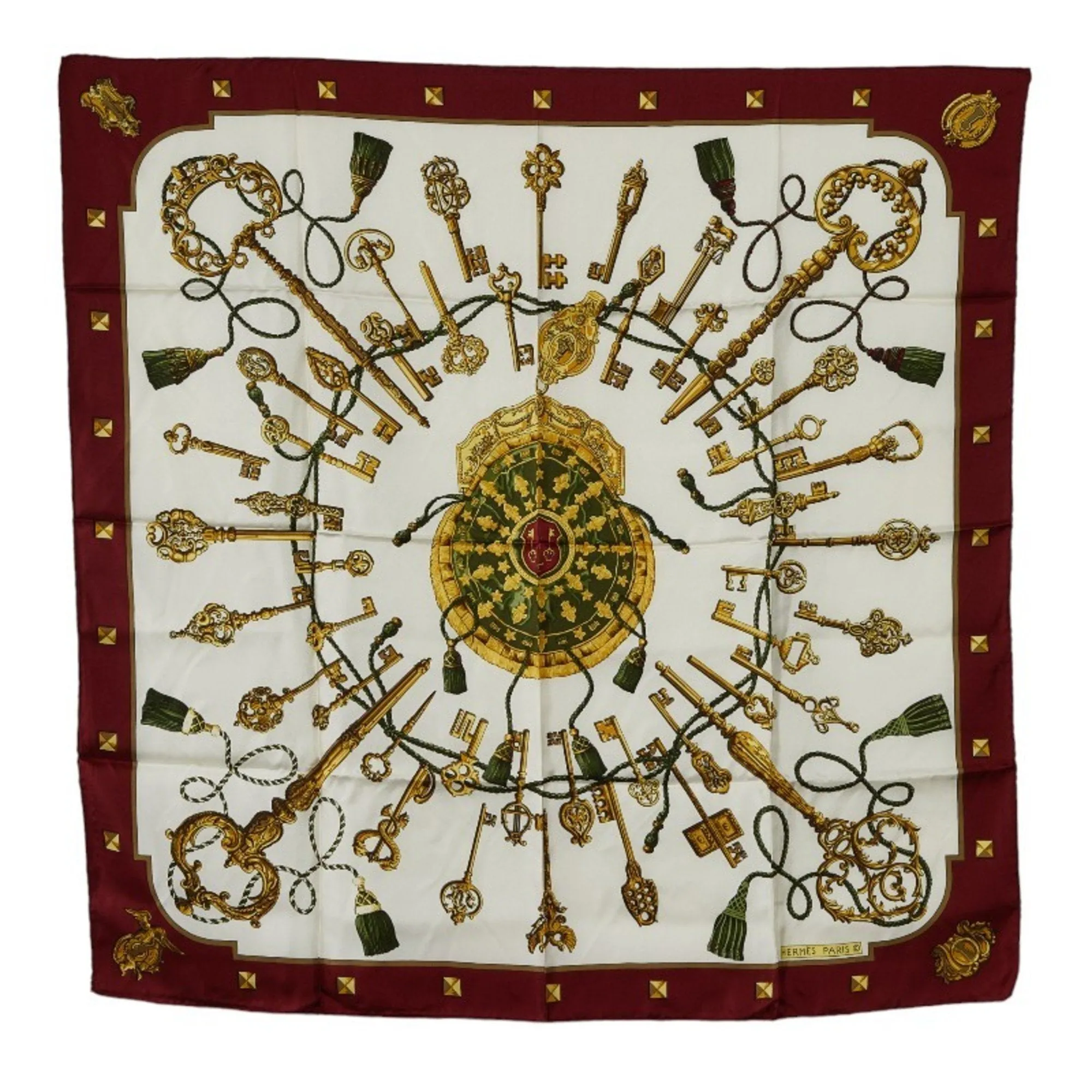 Herms Carr 90 Red Silk Accessories