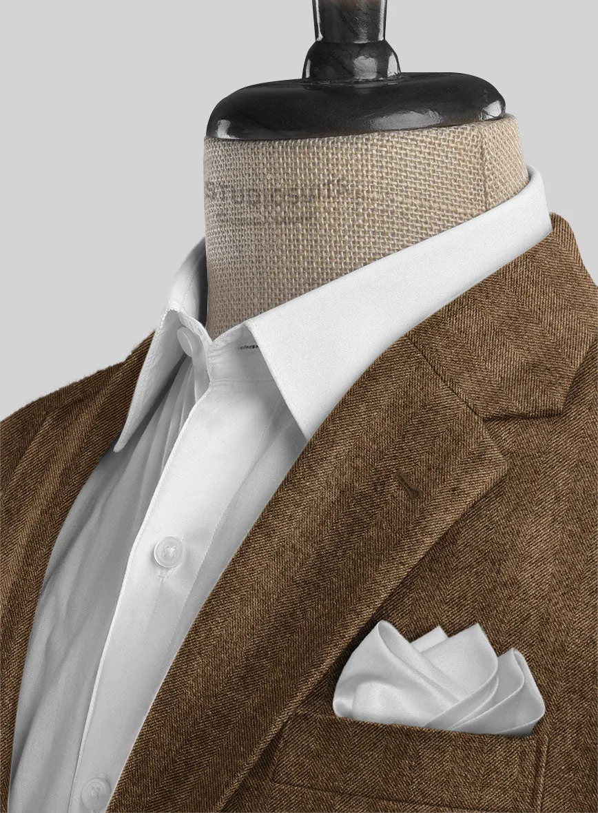 Italian Wide Herringbone Brown Tweed Jacket