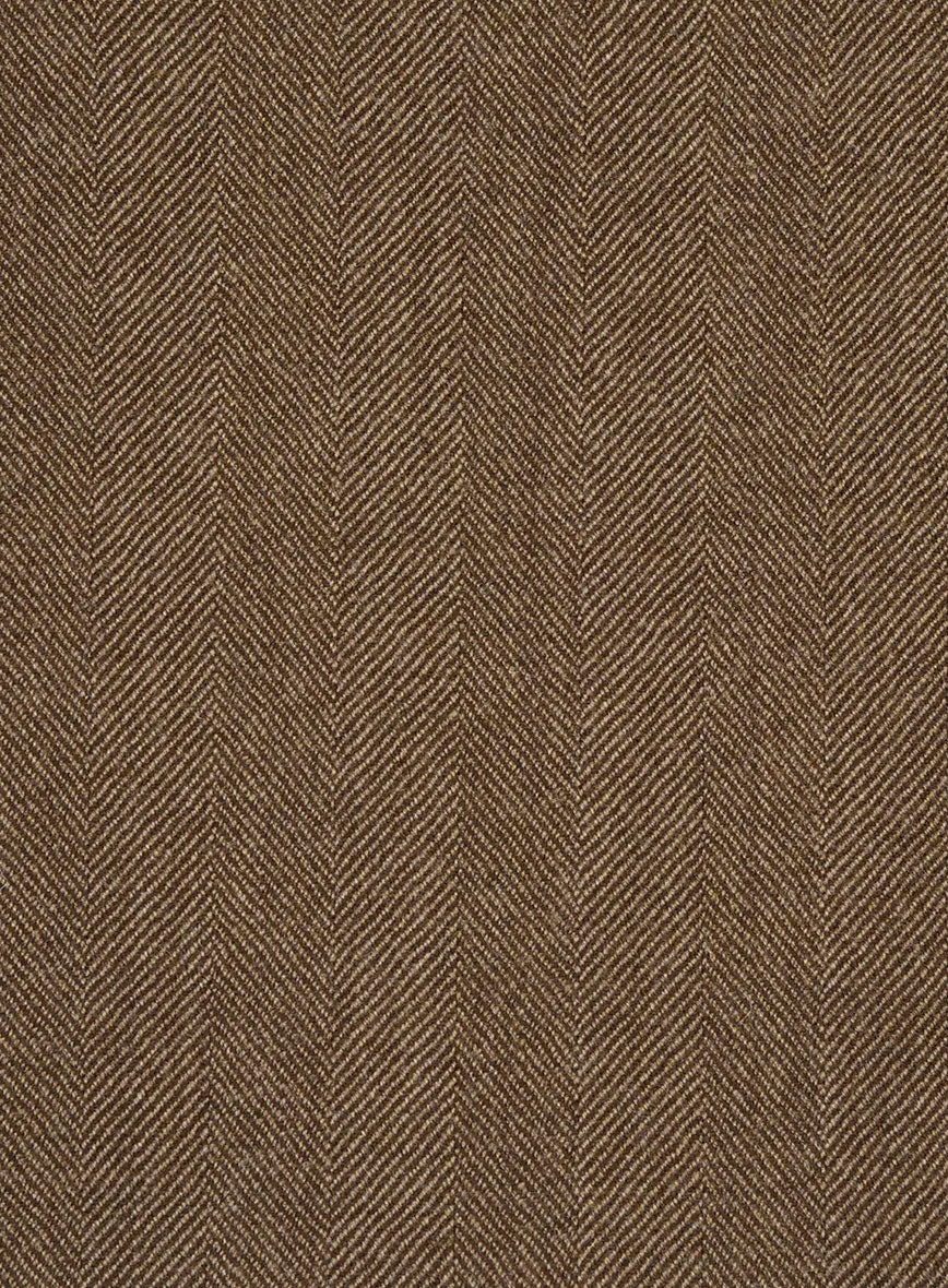 Italian Wide Herringbone Brown Tweed Jacket