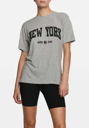 LILI TEE UNIVERSITY NEW YORK HEATHER GREY