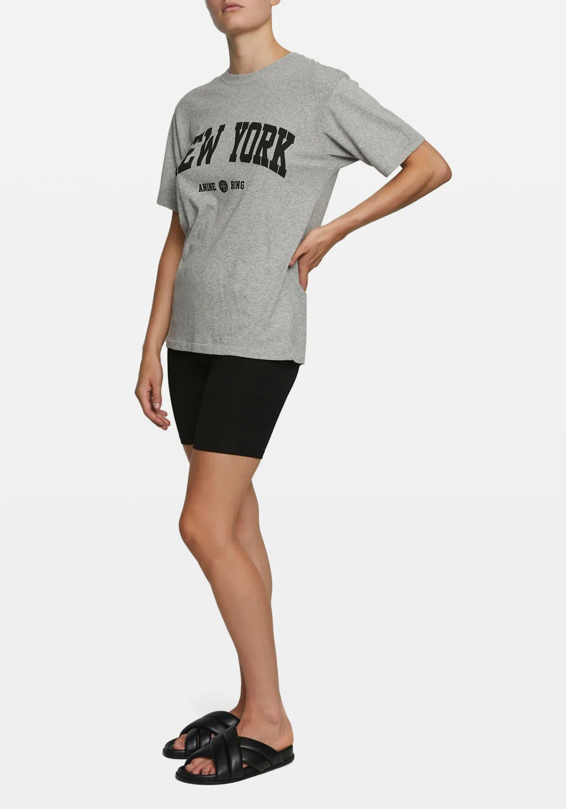 LILI TEE UNIVERSITY NEW YORK HEATHER GREY
