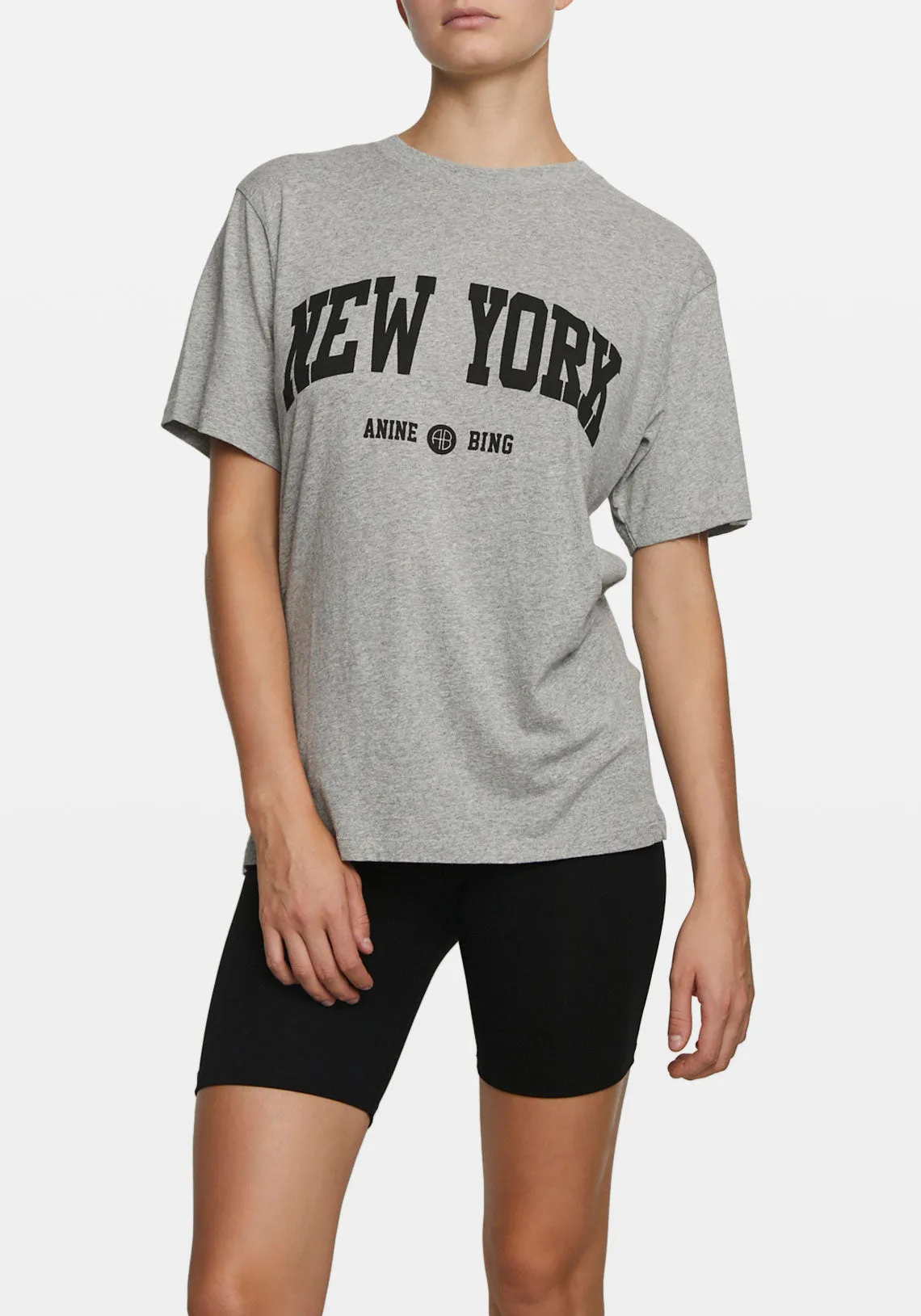 LILI TEE UNIVERSITY NEW YORK HEATHER GREY