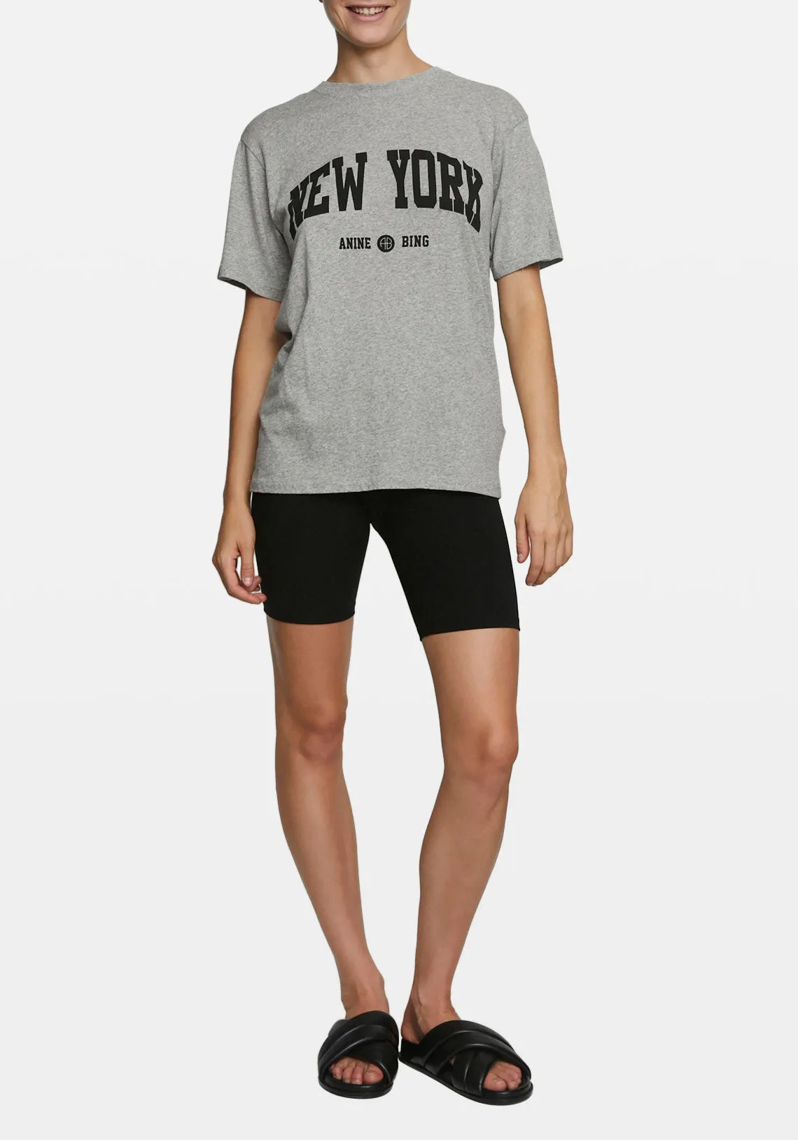 LILI TEE UNIVERSITY NEW YORK HEATHER GREY