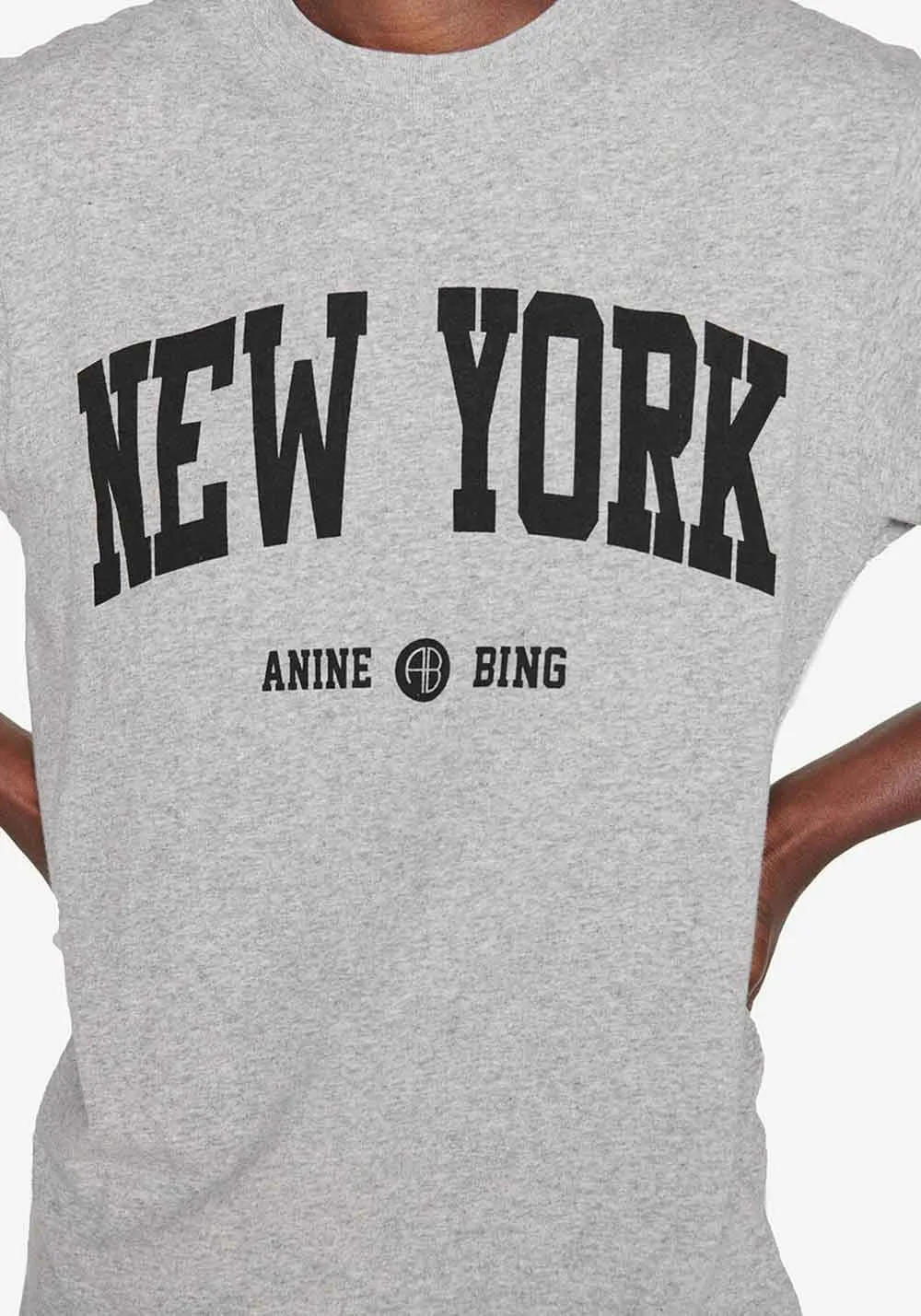LILI TEE UNIVERSITY NEW YORK HEATHER GREY
