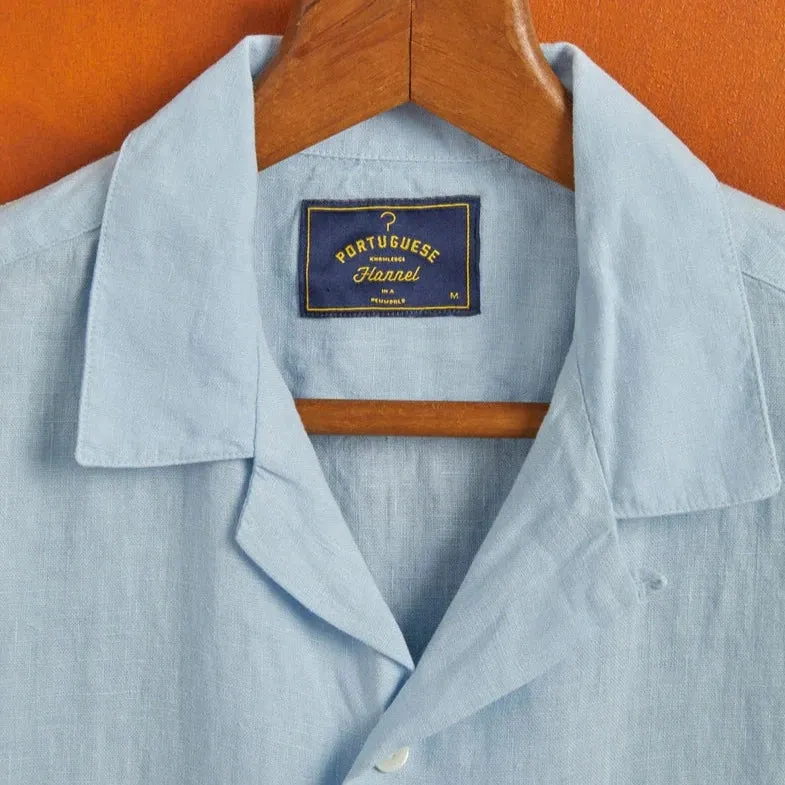 Linen Camp Collar. Sky
