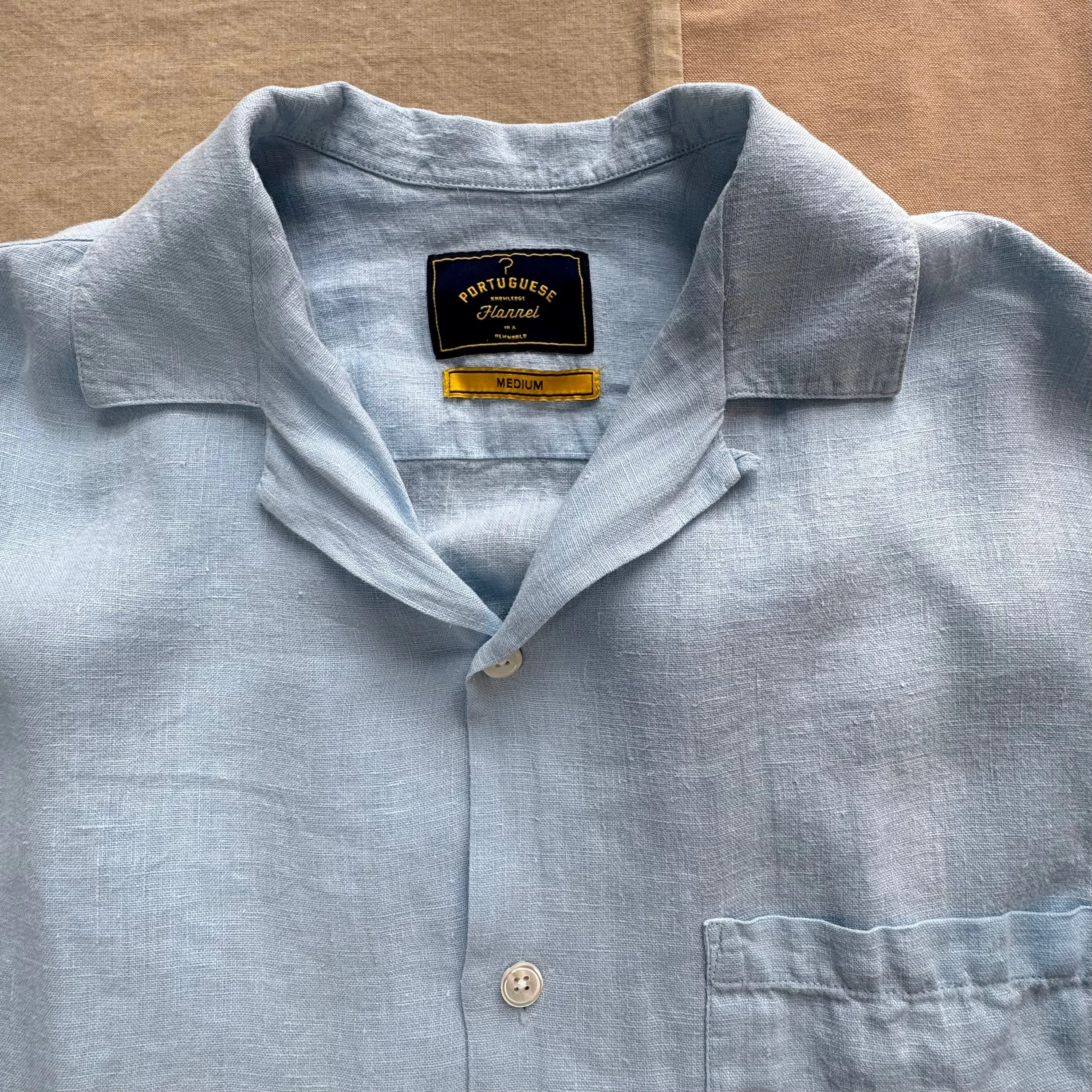 Linen Camp Collar. Sky
