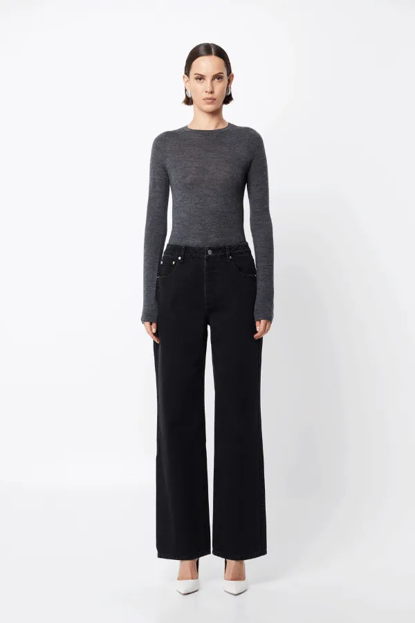Maine Long Sleeve Top Charcoal