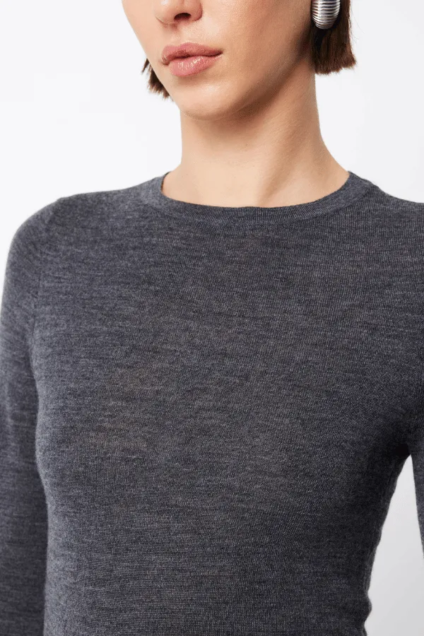 Maine Long Sleeve Top Charcoal