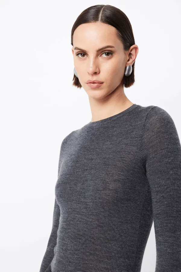 Maine Long Sleeve Top Charcoal