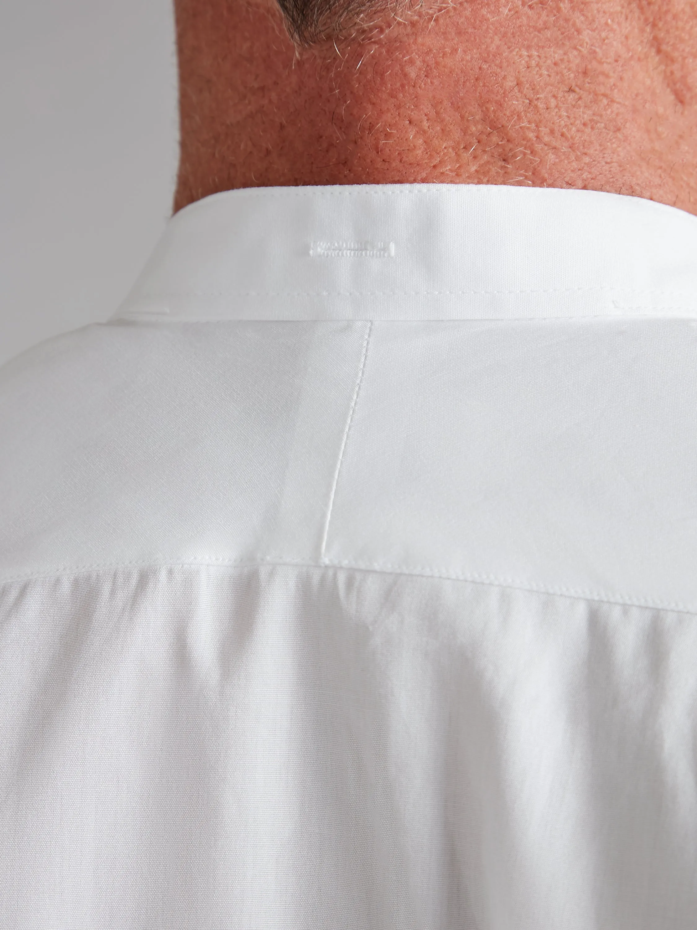 Marcella Dress Shirt. Collarless - White