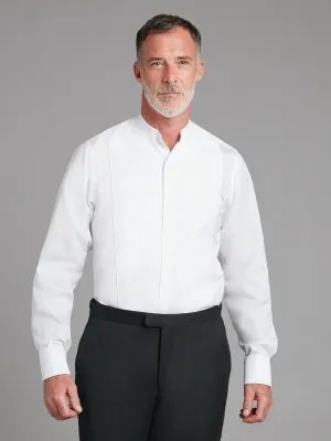 Marcella Dress Shirt. Collarless - White