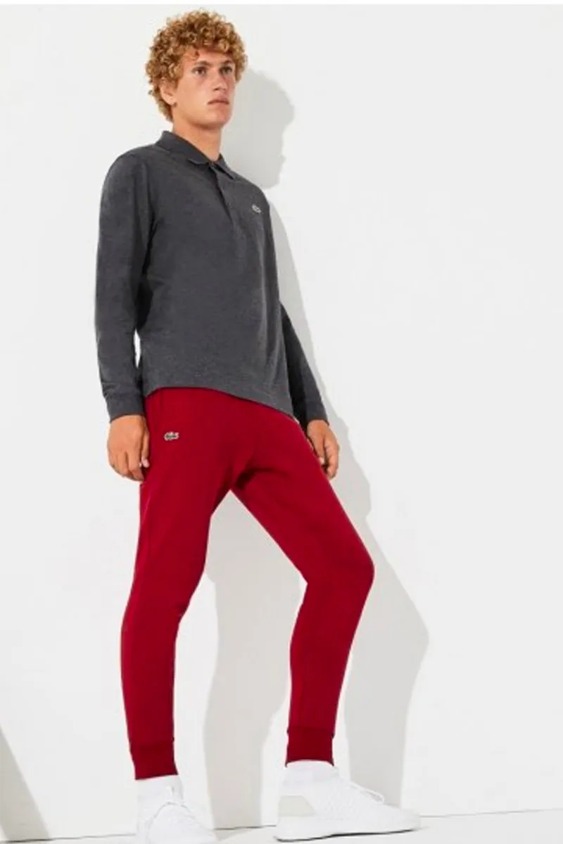 Mens Lacoste Sport Cotton Fleece Tennis Sweatpants Blackberry Chine