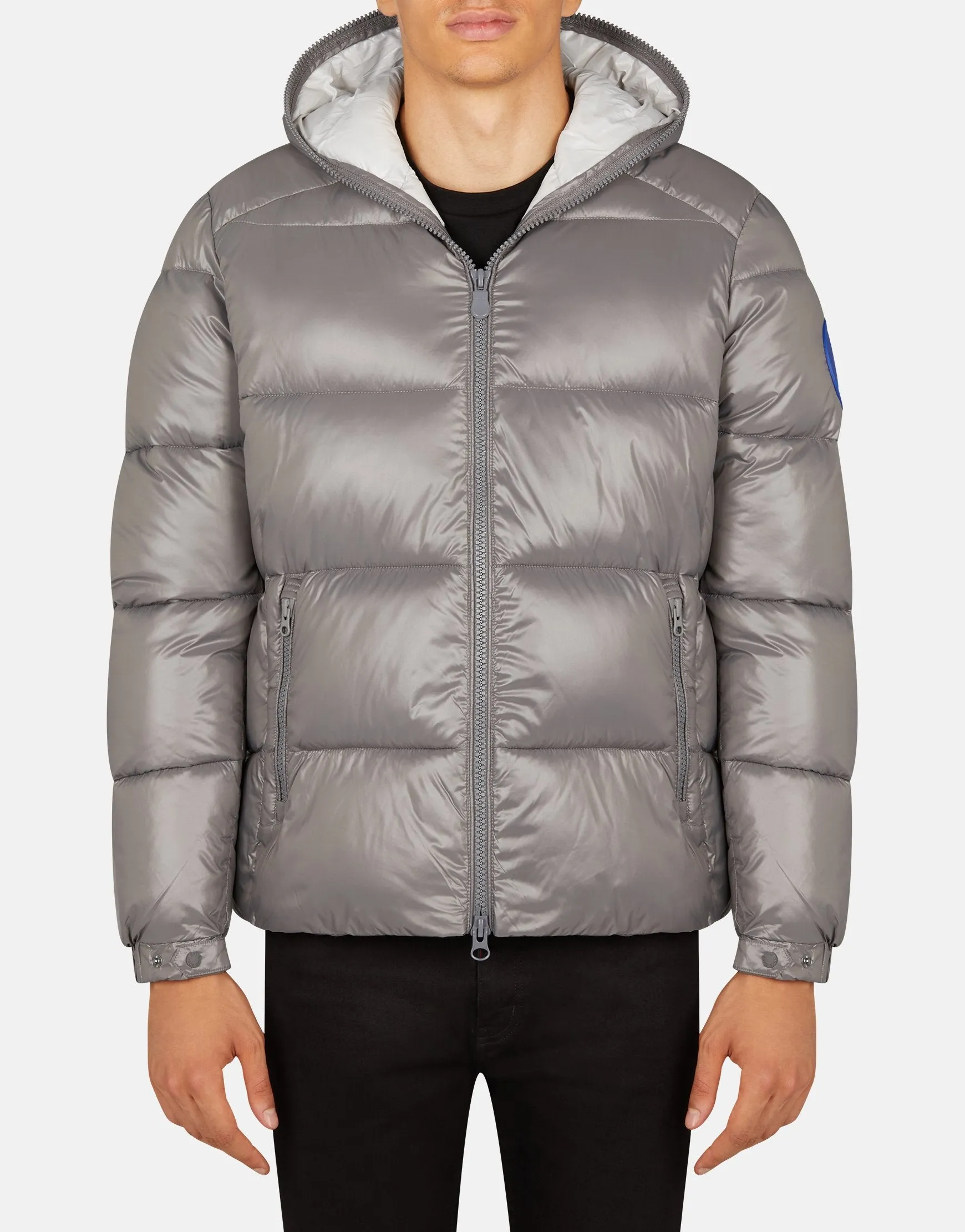 Men's Luck Quilted Hooded Puffer Jacket Midgrey