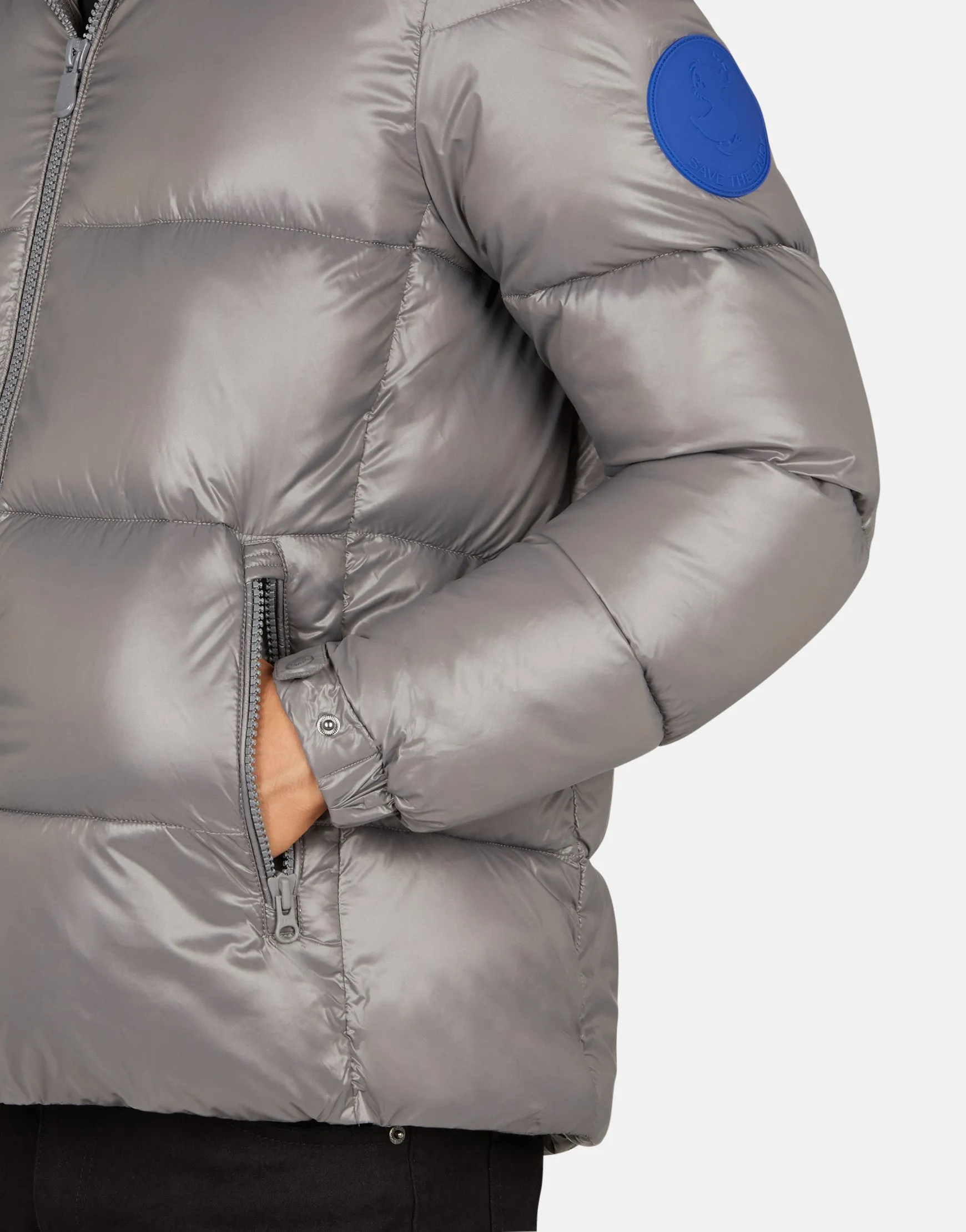 Men's Luck Quilted Hooded Puffer Jacket Midgrey