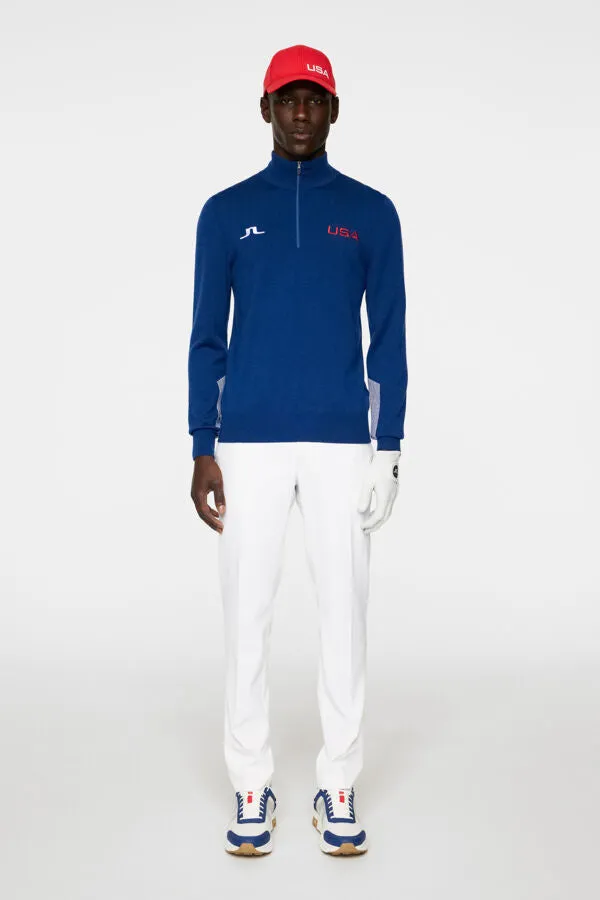 Nathaniel Half Zip Sweater Estate Blue