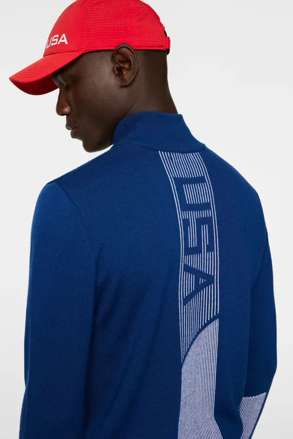 Nathaniel Half Zip Sweater Estate Blue