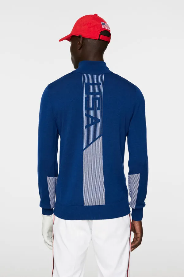 Nathaniel Half Zip Sweater Estate Blue