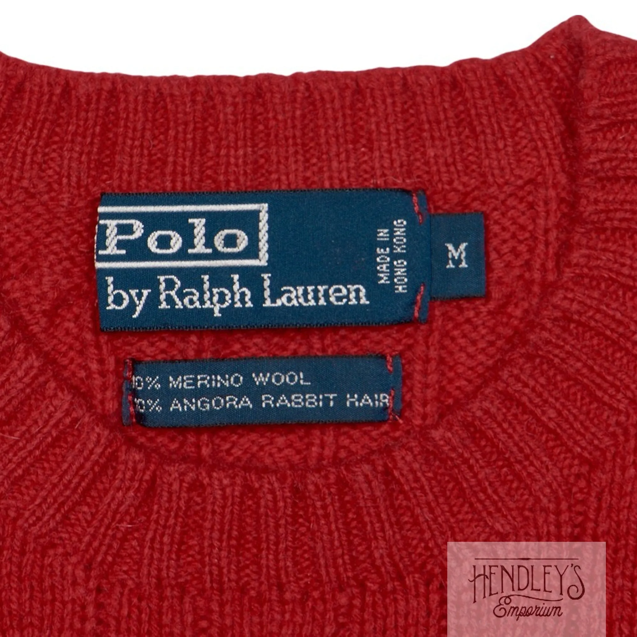 NWOT Polo Ralph Lauren Red Sweater M in Cable Knit Wool-Angora