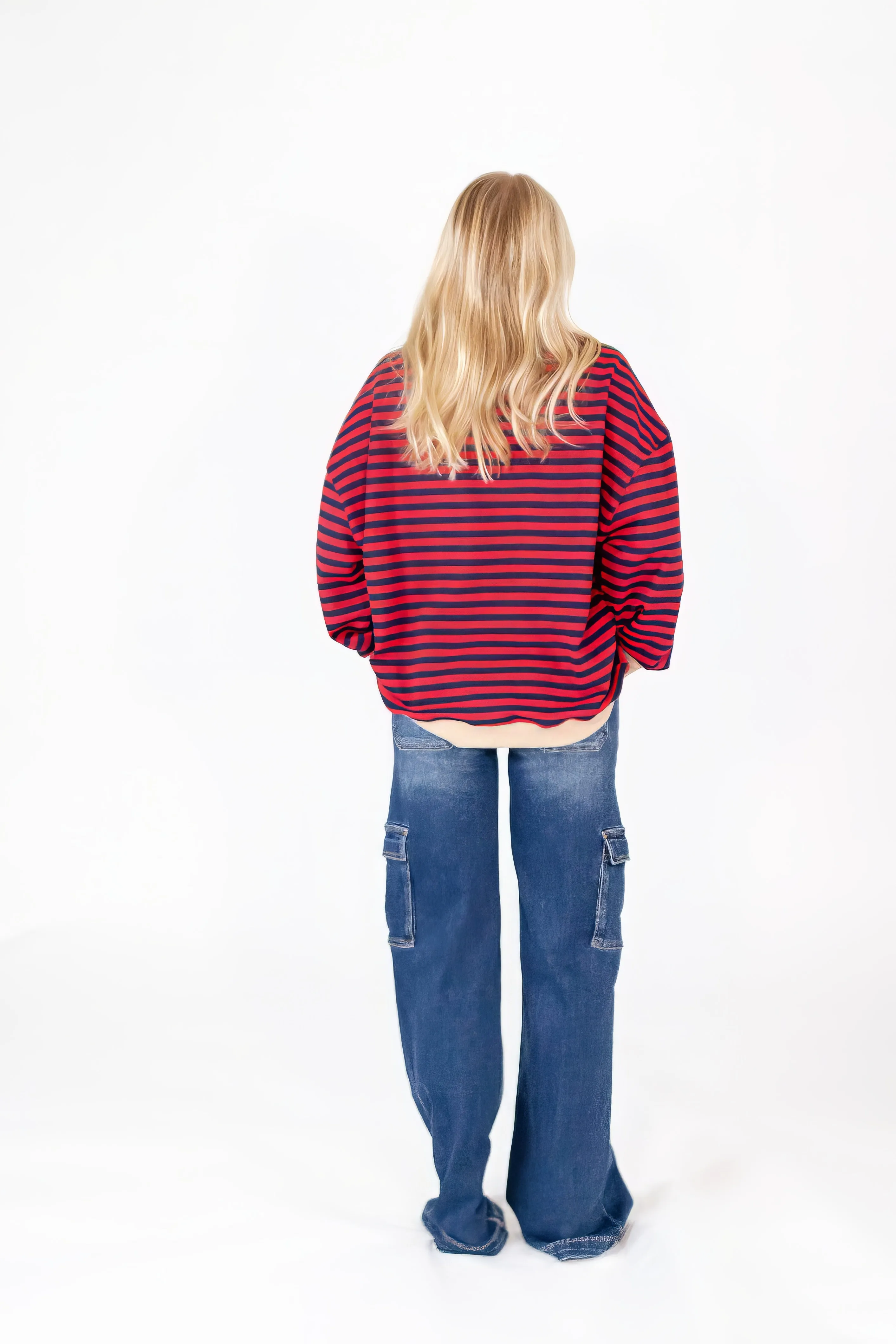Omaira High-Rise Cargo Denim